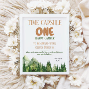 Poster Capsule Temporelle Bois de Campagne Rustique Premi