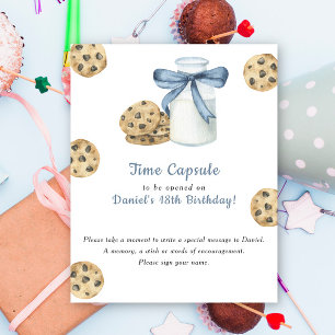 Poster Capsule temporelle cookie et lait 1er anniversaire