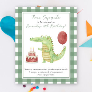 Poster Capsule temporelle Crocodile 1er anniversaire genr