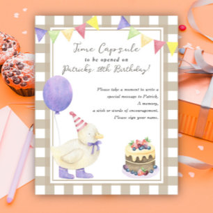 Poster Capsule temporelle de caneton 1er anniversaire neu