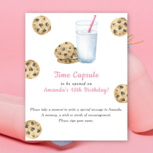 Poster Capsule temporelle de cookies et de lait 1er anniv
