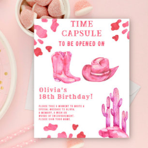 Poster Capsule temporelle de cowgirl occidentale 1er anni