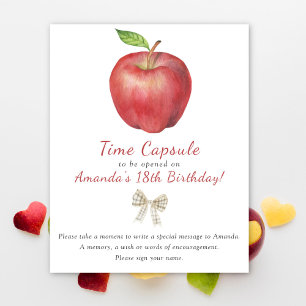 Poster Capsule temporelle de pomme à l'aquarelle 1er anni