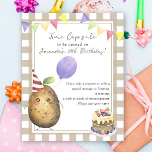 Poster Capsule temporelle de pomme de terre 1er anniversa