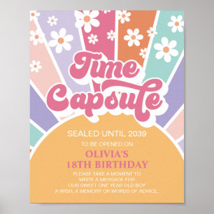 Poster Capsule temporelle du 1er anniversaire Retro Sunsh