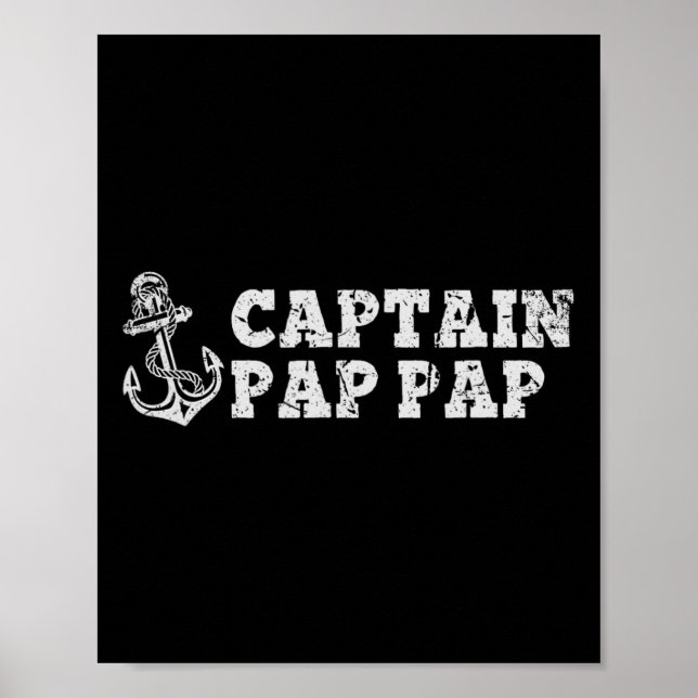 Poster Captain Pap-pap Sailing Boating Pappap Boat Anchor (Devant)
