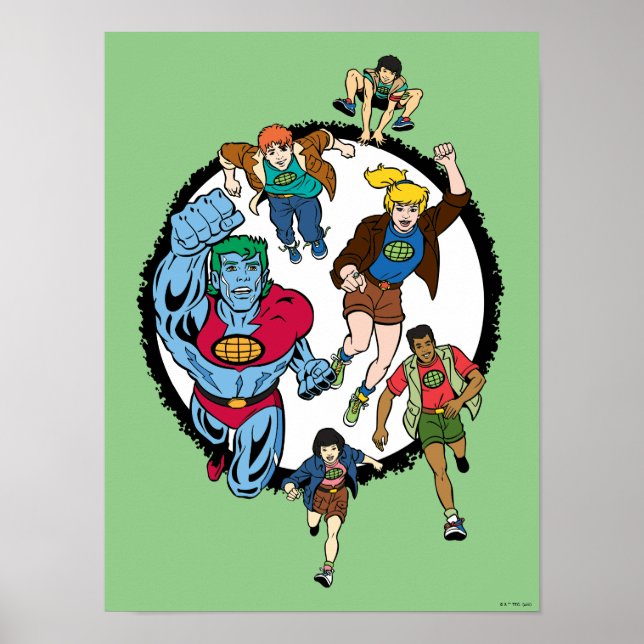 Poster Captain Planet et les Planétètres Cercle Graphic (Devant)