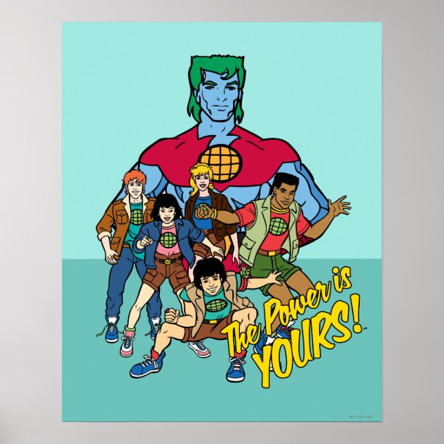 Poster Captain Planet Group Graphic - La Puissance Est À  (Devant)