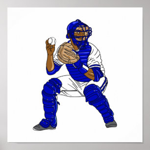 Poster Capteur de baseball bleu