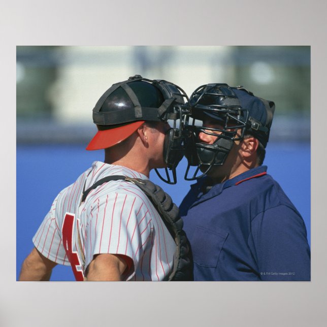 Poster Capteur de baseball et juge-arbitre Argument (Devant)