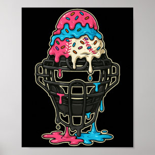 Poster Capteur de baseball Masque glace Cream Driam Garço