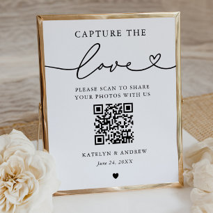 Poster Capture de l'Amour Minimaliste QR Photo Cœur