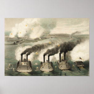 Poster Capture Du Fort Henry Par Union Ironclads - 1862