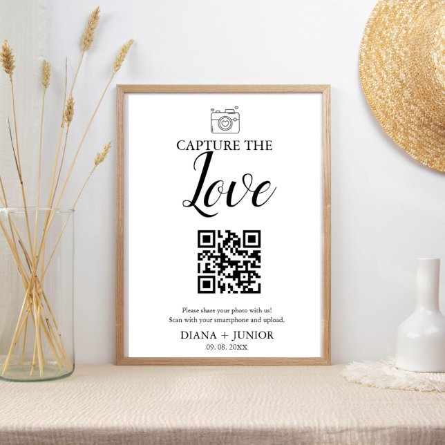Poster Capture moderne Le code QR Love Mariage Signal (Créateur téléchargé)