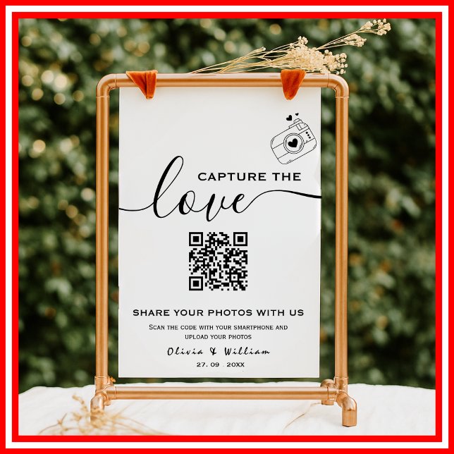 Poster Capturez l'amour Code QR de photo de mariage moder (Créateur téléchargé)