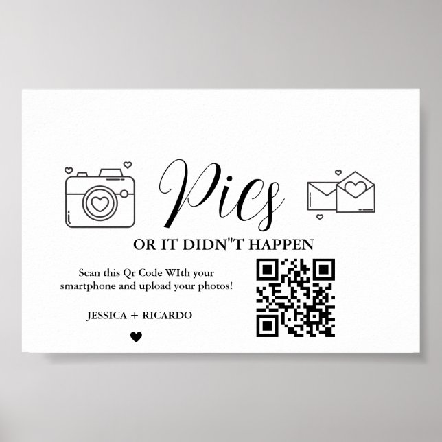 Poster Capturez le Carte photo de carte de code QR Love M (Devant)