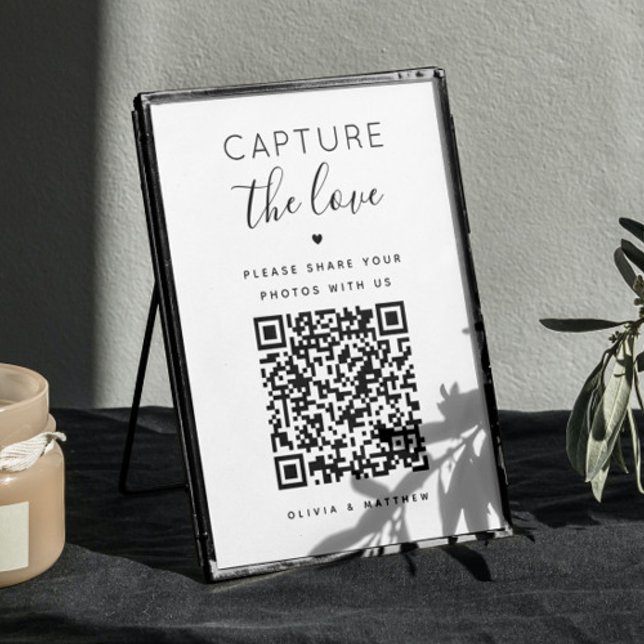 Poster Capturez le signe d'amour. Mariage de code QR noir (Créateur téléchargé)