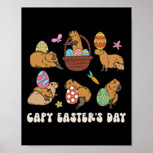 Poster Capy Jour de Pâques Capybara Chasse Oeufs Amusants