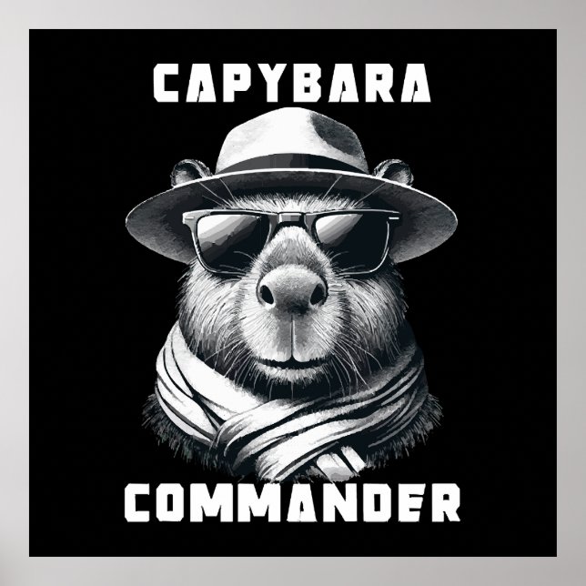 Poster Capybara Avec Lunettes De Soleil Capy Commander (Devant)