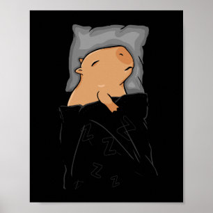 Poster Capybara Cadeau Femme Enfants Capybara Dormir Capy