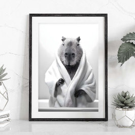 Poster Capybara dans une baignoire
