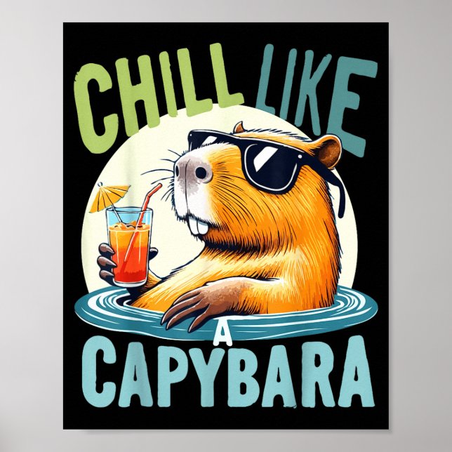 Poster Capybara Holidays - Funny Quote Gift Zen Fashion D (Devant)