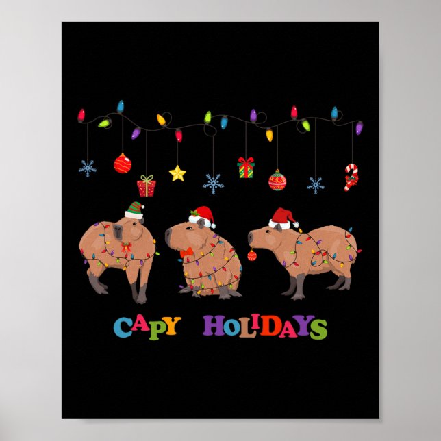 Poster Capybara Joyeux Noël (Devant)