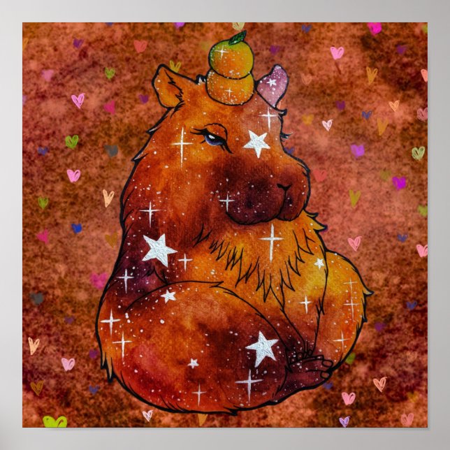 Poster Capybara nommé Dream (Devant)