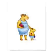 Capybara père et fils 8 x 10 Imprimer