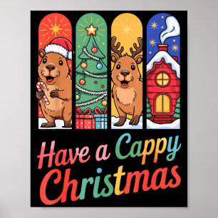 Poster Capybara Renne Xmas Joyeux Noël Capy