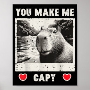 Poster Capybara Saint-Valentin Selfie Me Rendre Capy Homm
