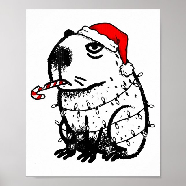 Poster Capybara Smoking Christmas Ugly Cigarette Gen Z  (Devant)