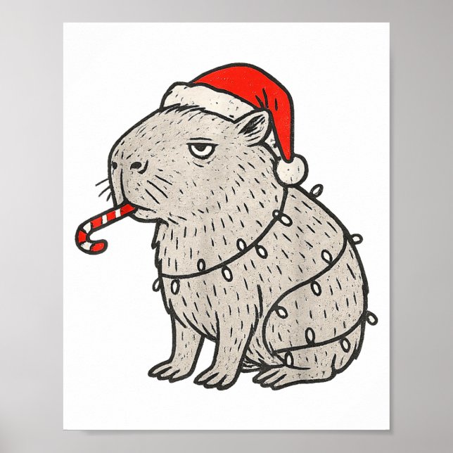 Poster Capybara Smoking Christmas Ugly Cigarette Gen Z  (Devant)