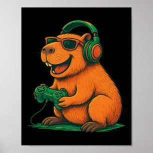 Poster Capyra Vidéo Drôle Jeu Vidéo Joueur Amateur D'anim