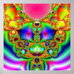 Poster Caractère de dessin fractal