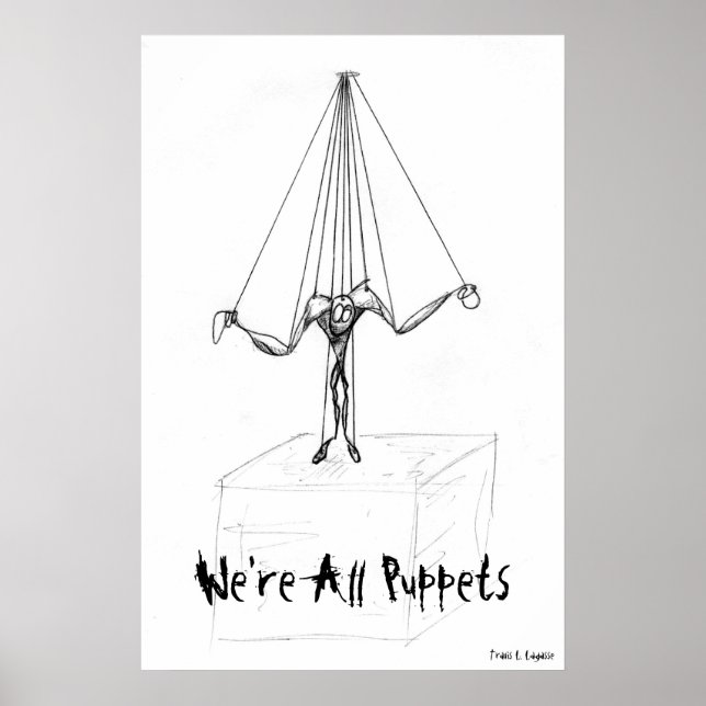 Poster Caractère de dessin marionnette à cordes (Devant)