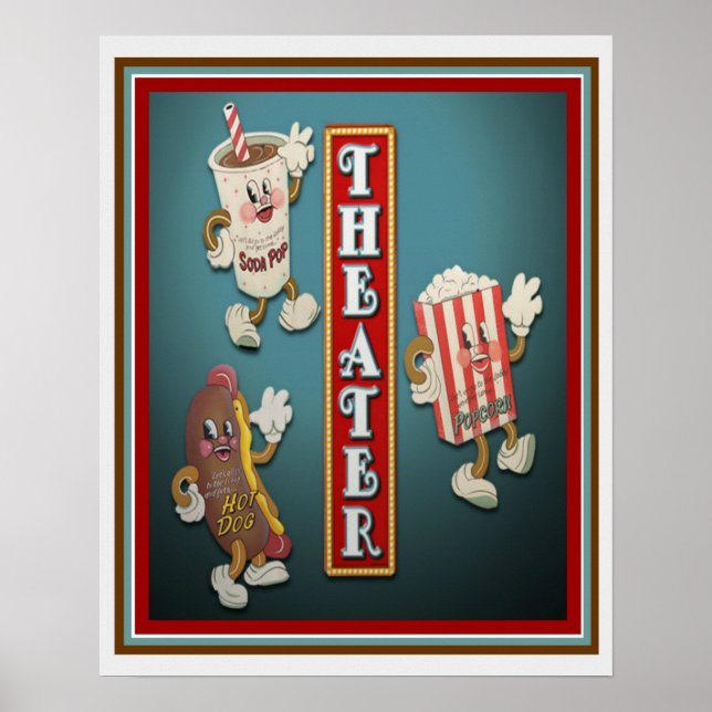 Poster Caractères de la barre d'encas du théâtre Imprimer (Devant)