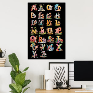 Poster Caractères lettres alphabétiques