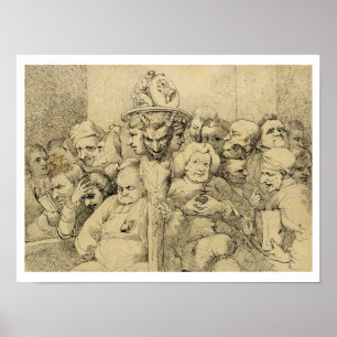 Poster Caractères littéraires assemblés autour du