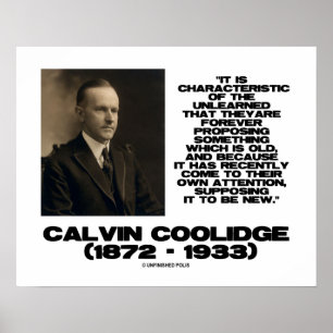 Poster Caractéristique de l'Inculte Vieux Nouveau Coolidg