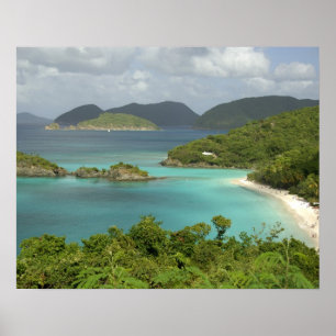 Poster Caraïbes, Îles Vierges américaines, St. John, Tron