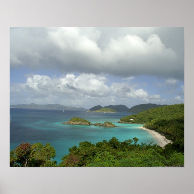 Poster Caraïbes, Îles Vierges américaines, St. John, Trun (Devant)