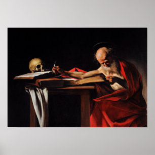 Poster Caravage - Saint Jérôme écrivant 1605
