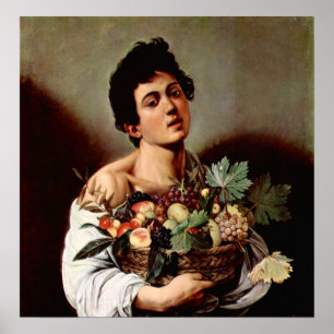 Poster Caravaggio-Boy avec corbeille de fruits