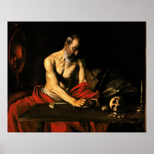 Poster Caravaggio - écriture de Jerome de saint