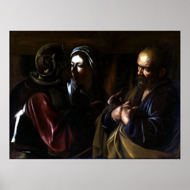 Poster Caravaggio Le déni de Saint Pierre (Devant)