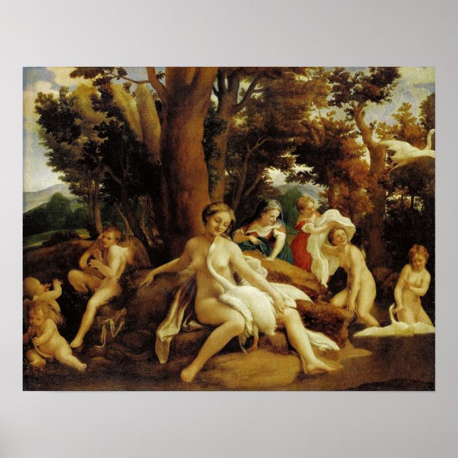 Poster Caravaggio - Leda Avec Le Cygne (Devant)