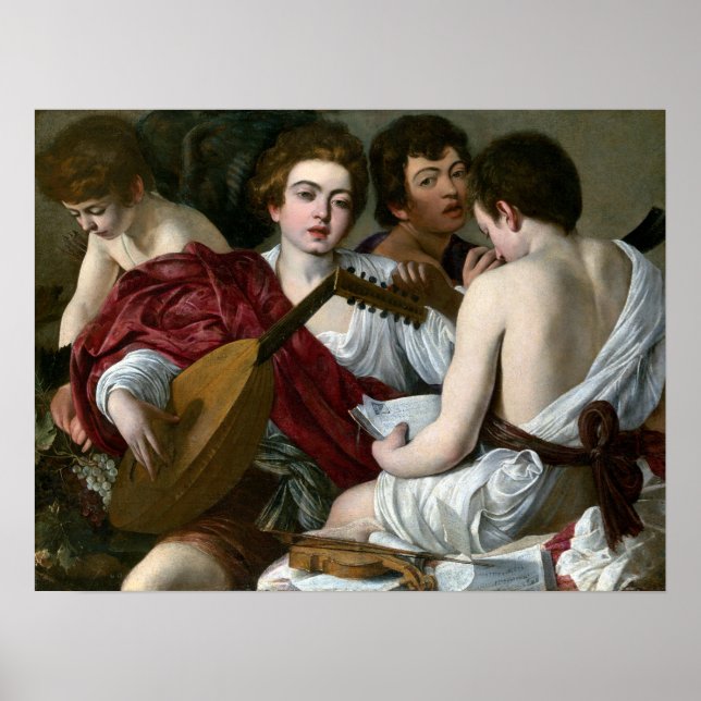 Poster Caravaggio Les Musiciens (Devant)