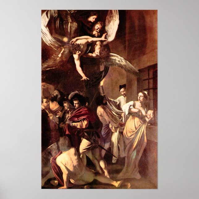 Poster Caravaggio-Les sept oeuvres de miséricorde (Devant)