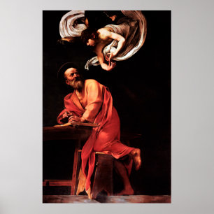 Poster Caravaggio : L'inspiration de Saint Matthieu